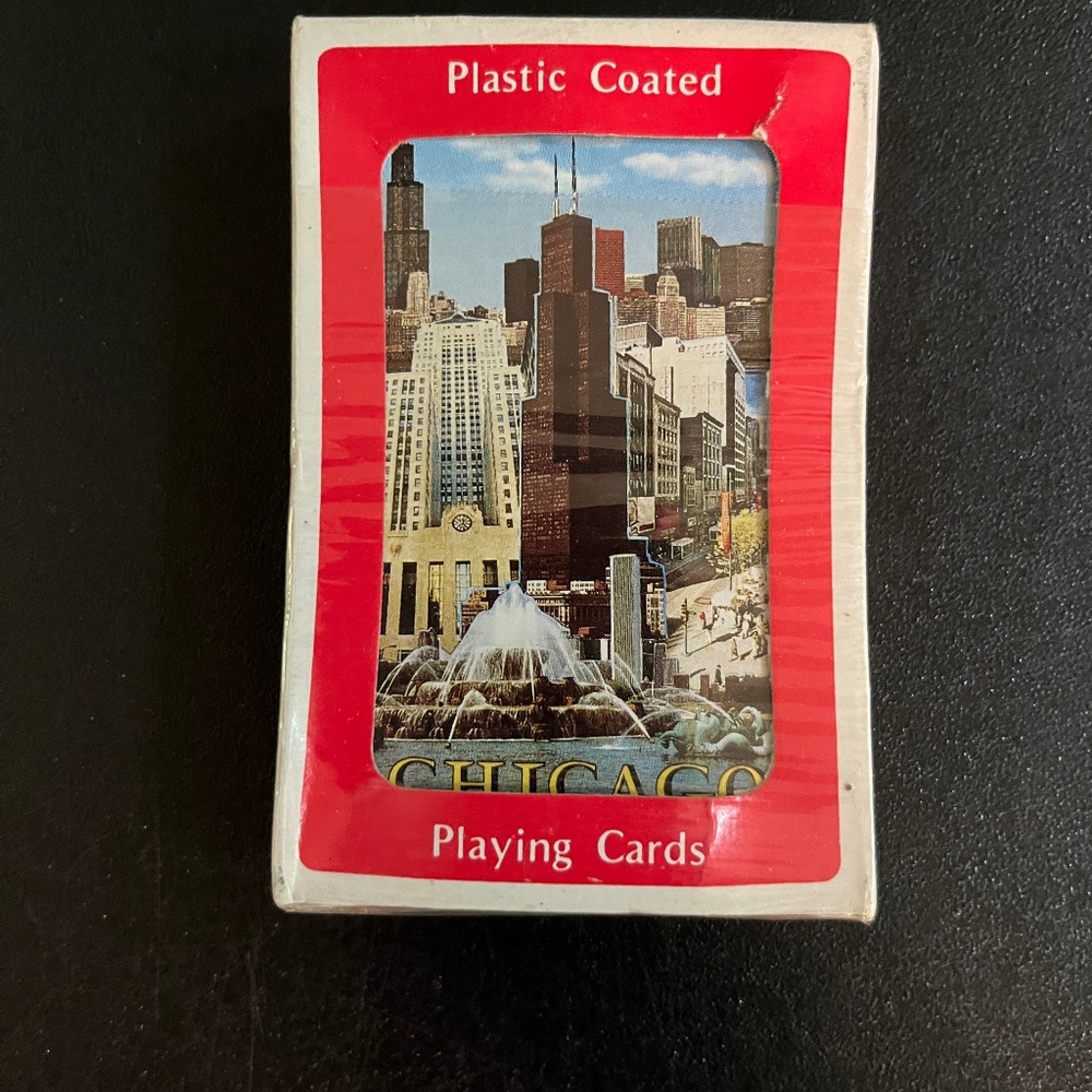 A view of Downtown Chicago Souvenir Playing Cards in Original Tuck Box, Like New